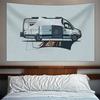 1 Pc American Camping Car Print Tapestry Background Decoration  Dormitory Bedhead Sofa Background Cloth Wall Tapestry