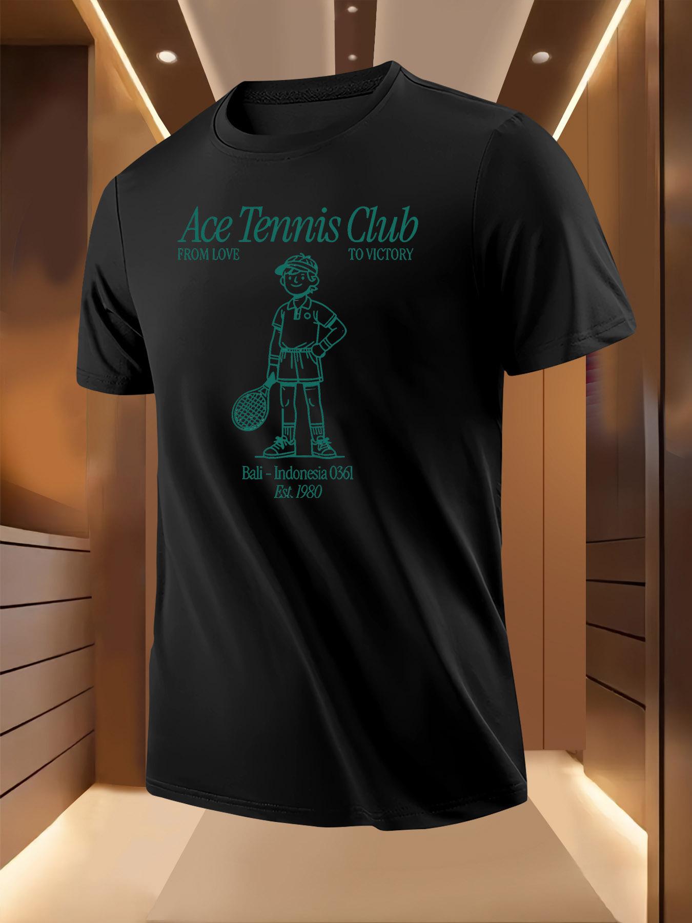 Bali Tennis Graphic Tshirt - Breathable Lightweight Polye... S