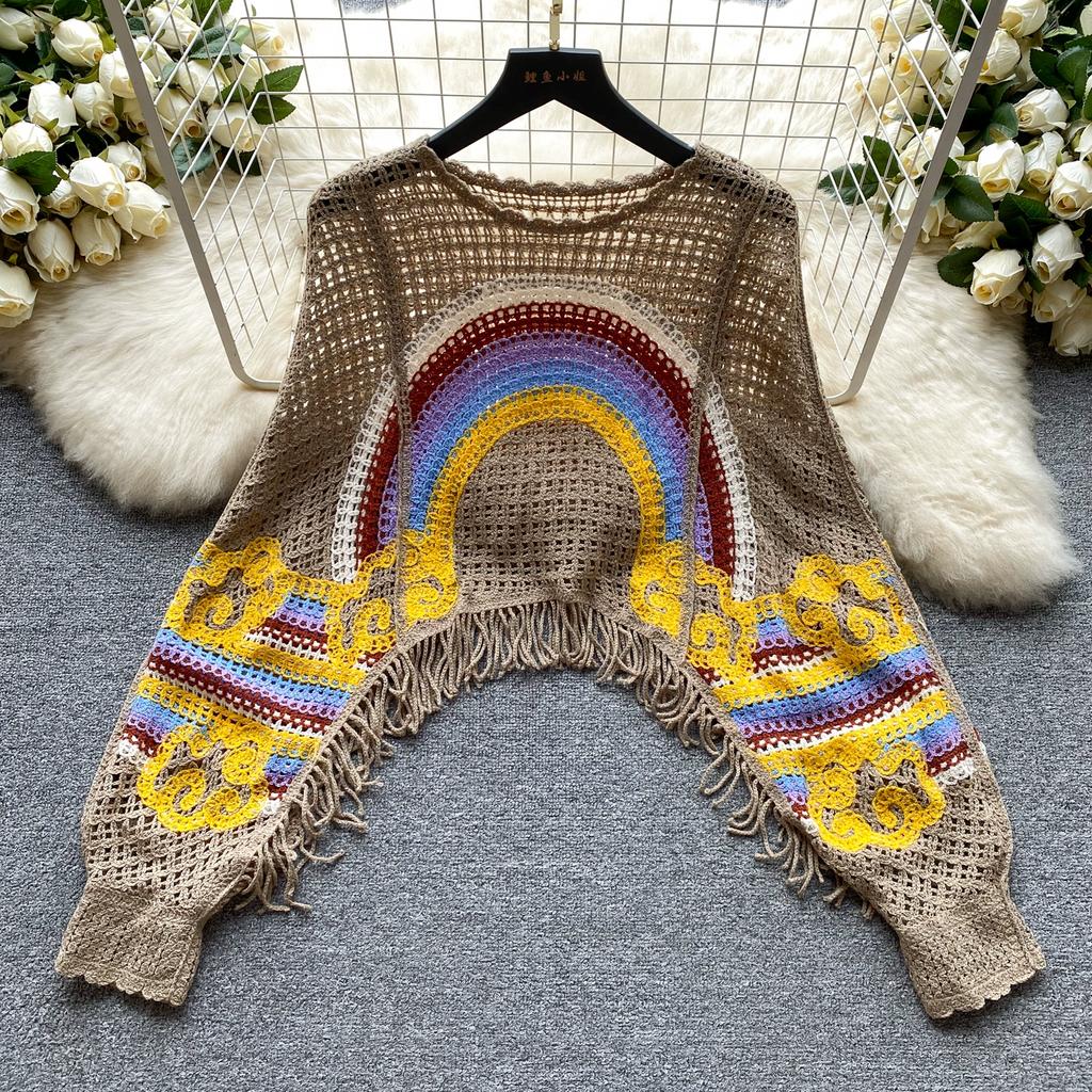 DIMANAF 2024 New Women Bat Vest T-Shirt Knitted Basic Fashion Tops Colorful Lace Tees Casual Loose Green Tees