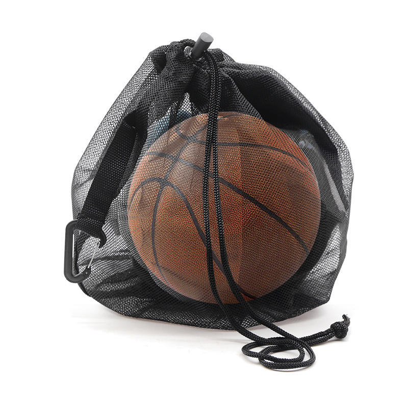 Drawstring Portable Single Ball Storage Bag Mesh Handbag Drawstring Sling Carrier for Carrying Basketball Volleyball Soccer Ball