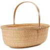 Natural Rattan Storage Box Double Open Lid Shopping Basket Multifunctional Vegetable Container Outdoor Convenience Picnic Basket