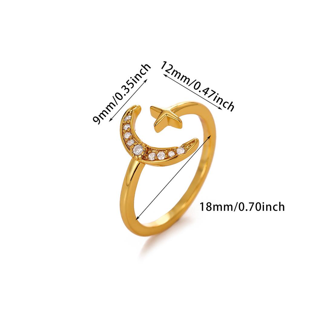 New 2026 Rings For Women Heart Double-Layer Gold Color Anillos Geometric Stars Moon Punk Vintage Ring Party Jewelry Her Gift