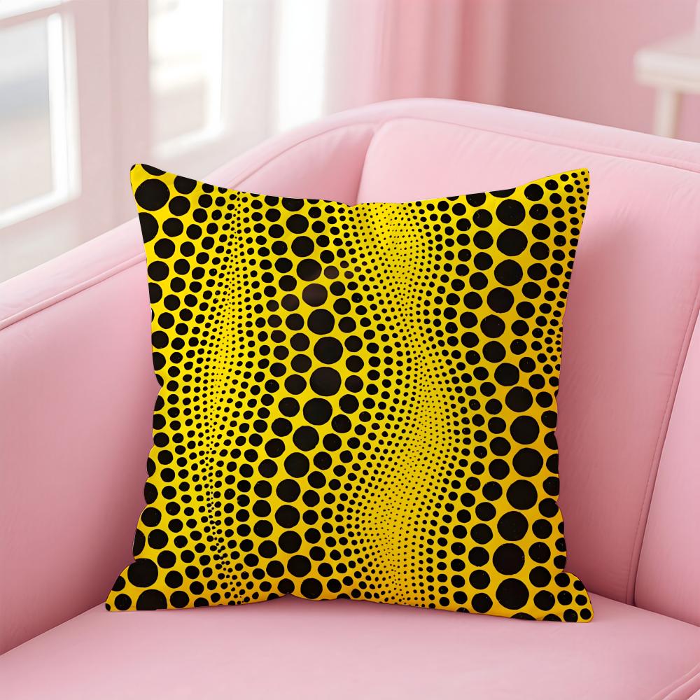 Yayoi Kusama Abstrakte Kunst Kürbis Kissenbezug Bequemer Wendbarer Kissenbezug Ideal für Auto Sofa Schlafzimmer & Mehr