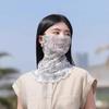 Sunscreen Veil Ice Silk UV-Protection Face Scarf for Women - Breathable, Thin, and Neck Gaiter Style for Summer