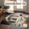 Tappeto Personalizzato Cristiano Ronaldo Modello Stampa Nome Testo Morbido Antiscivolo Tappeto per Pavimento per Decorazione Interna Casa