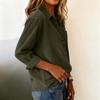 Women's Fashionable Oversized Collar Long-Sleeve Corduroy Casual Thick Shirt Jacket