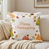 Thanksgiving Pumpkin Maple Leaf Cushion Cover Linen Minimalist Soft  for Sofa Bed Home Room Decor