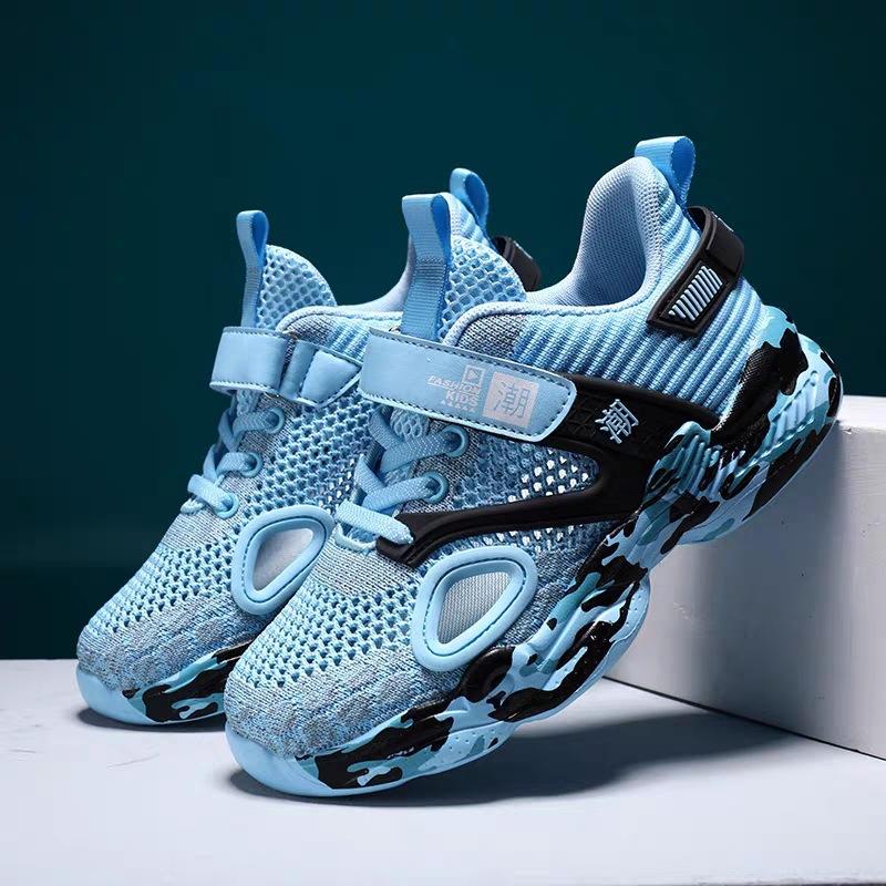 Children's frame shoes 2025 spring and summer hollow single net medium and large children's sports shoes breathable boys' frame shoes running shoes