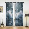 Valentine'S Day Love Swan Illustration Grommet Curtains for Bedroom Living Room Home Decor Window Treatments Drapes