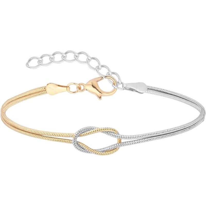 Geflochtenes Schlangenknochen-Armband - Liebesknoten-Armband, Ein endloser Ausdruck der Liebe, Eine romantische Kette für Paare.