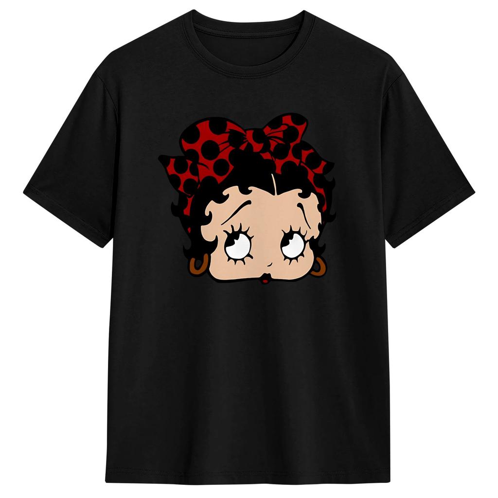 Oversized TShirt Summer Bettys Boop Hip Hop TShirts Cotton Tee Shirt for Unisexs YK Funny Short Sleeve Tees