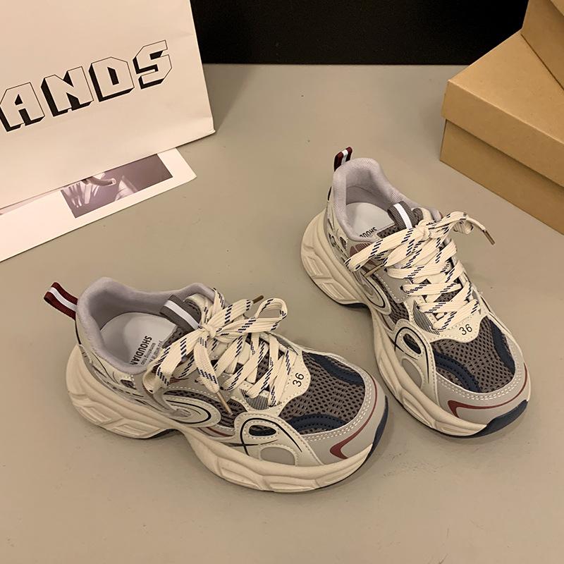 2025 Spring Breathable Dad Shoes Women's Platform New Light and Comfortable Fashion Versatile Explosion Casual Sports Shoes Women