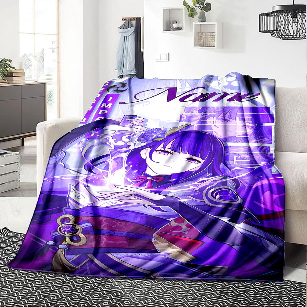 Customiz Name Personality Genshin Impact Balzebub Blanket Soft &Warm Sofa Office Bed Travel Lunch Break Blanket, Gift Suitable All Seasons