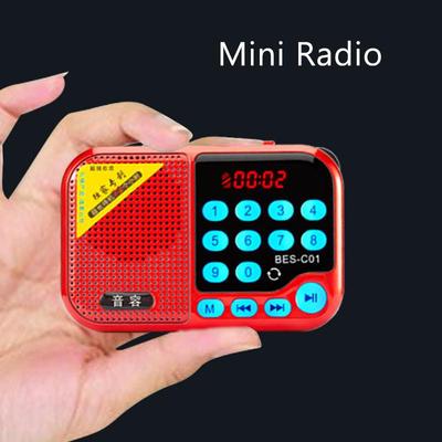 C01 Mini prenosná rádiová karta pre starších ľudí Malý reproduktor 3,5 mm jack TF karta/USB Mp3 prehrávač