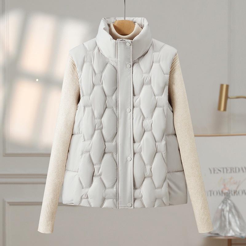 Cotton vest women's short autumn and winter stand-up collar down cotton vest loose casual stand-up collar cotton vest