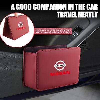 Caja de Almacenamiento Organizadora para Puerta Lateral de Coche Bolsillo Soporte para Salpicadero de Automóvil Para X-trail Qashqai Juke Sentra Patrol GTR Navara Nismo
