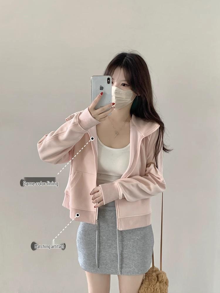 American Grey Women's Loose Fit Cardigan Hoodie - Early Autumn Casual Wear