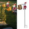 1 Pack Santa Solar Lawn Light Solar Santa Garden Lights Solar Santa Watering Can Lights for Landscape Patio Pathway Yard