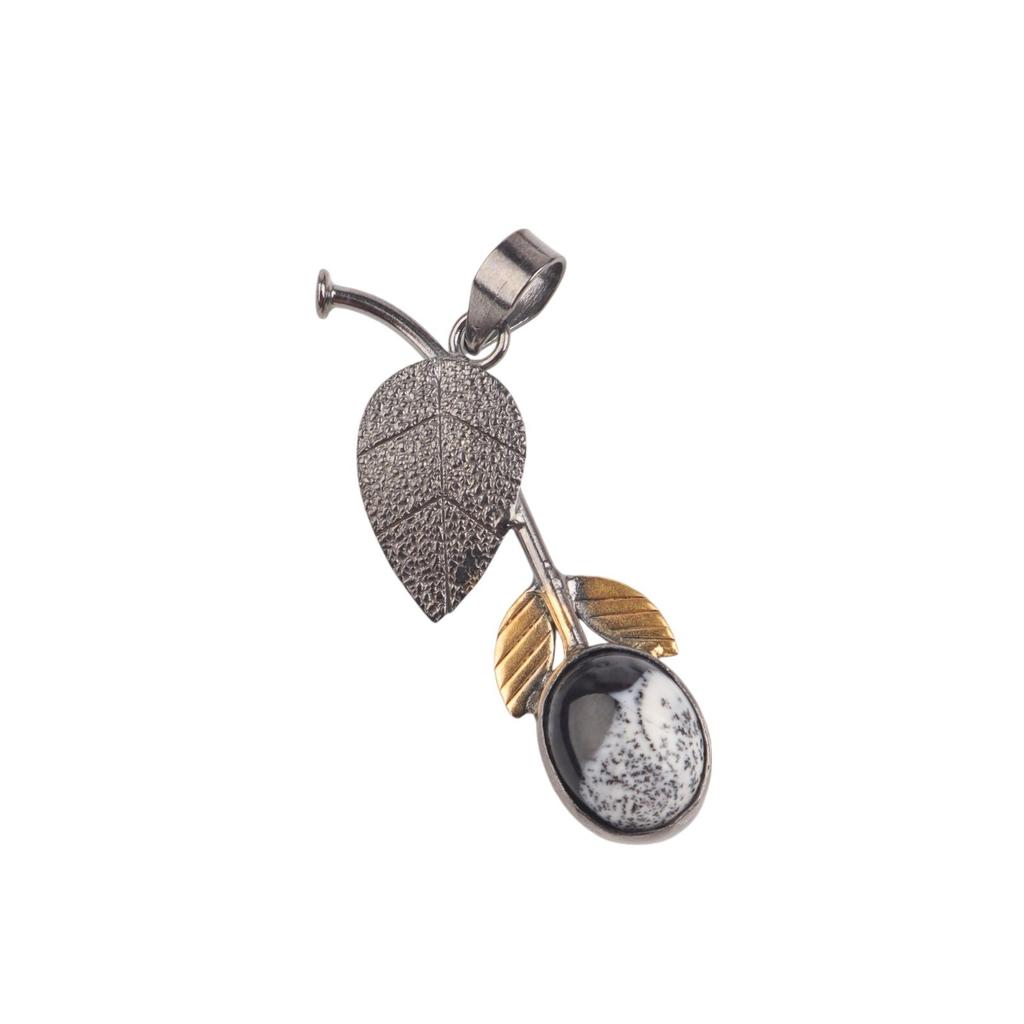 Natural Dendritic Opal Gemstone 925 Sterling Silver Handcrafted Jewelry Pendant PP-55-22