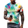 Colorful Graffiti Graphics T Shirts Summer Fashion Short Sleeve 3D Ink Splash Printed T-shirts