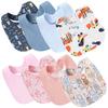 4Pcs/lot Cartoon Printed Baby Bibs Square Shape Infant Saliva Towel for Boys Girls Double Layer Cotton Newborn Burp Cloths