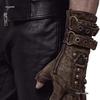 Men's Retro Punk Half-Finger Leather Motorcycle Riding Gloves