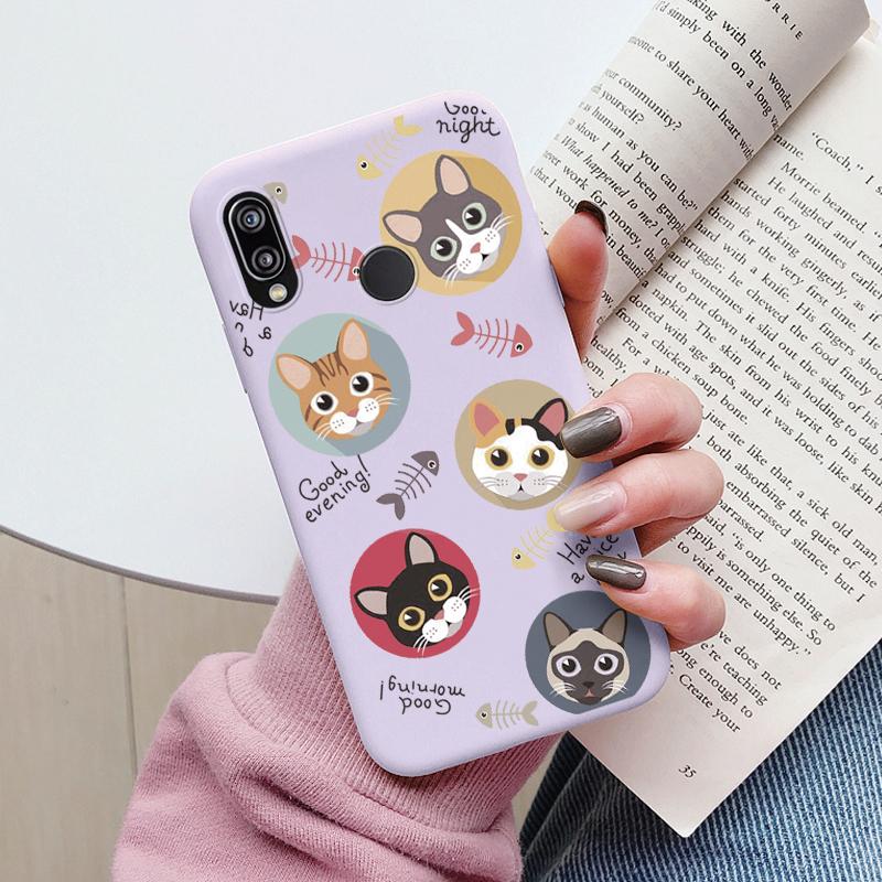 

For Huawei P20 2018 P20 Lite P 20 Pro Cover Cute Cartoons Heart Cat Soft Silicone Shockproof Phone Case For Huawei P20 Fundas P20 2018