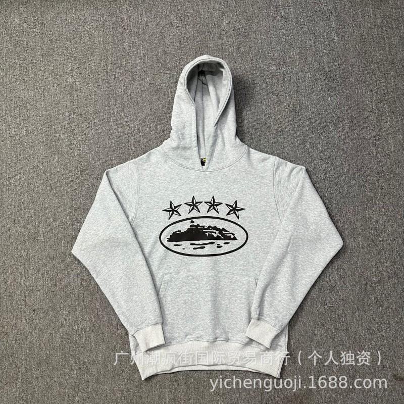 Corteiz Classic Ship Print Fleece Hoodie Casual Streetwear Men Women