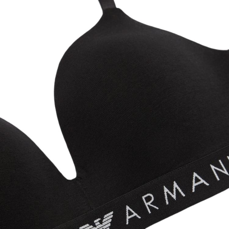 Emporio Armani Cotton Stretch Triangle Cup Bra Women underwear Black 164883-4F227-00020