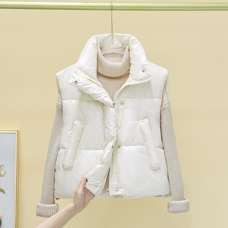 Nová podzimní a zimní dámská módní bavlněná vesta, volná a všestranná bavlněná vesta