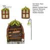 Fairy Garden Accessories 1 Set Door Windows And Lamp, Accessories, Miniature Elf Glow In The Dark Gnome House for Yard Tree Decoration Weatherproof
