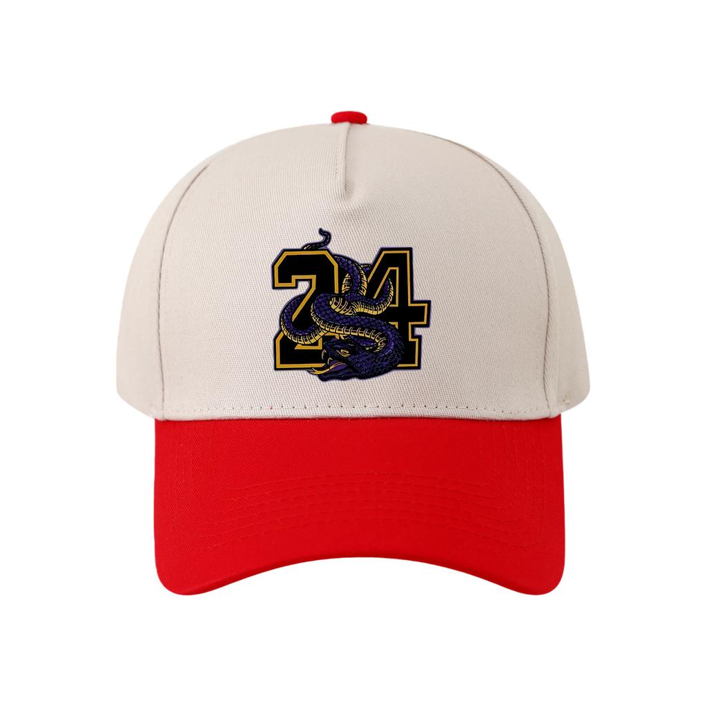 Color Matching Hardtop Five-piece Baseball Cap Women's Team Number Black Mamba Breathable Cap Outdoor Sun Hat
