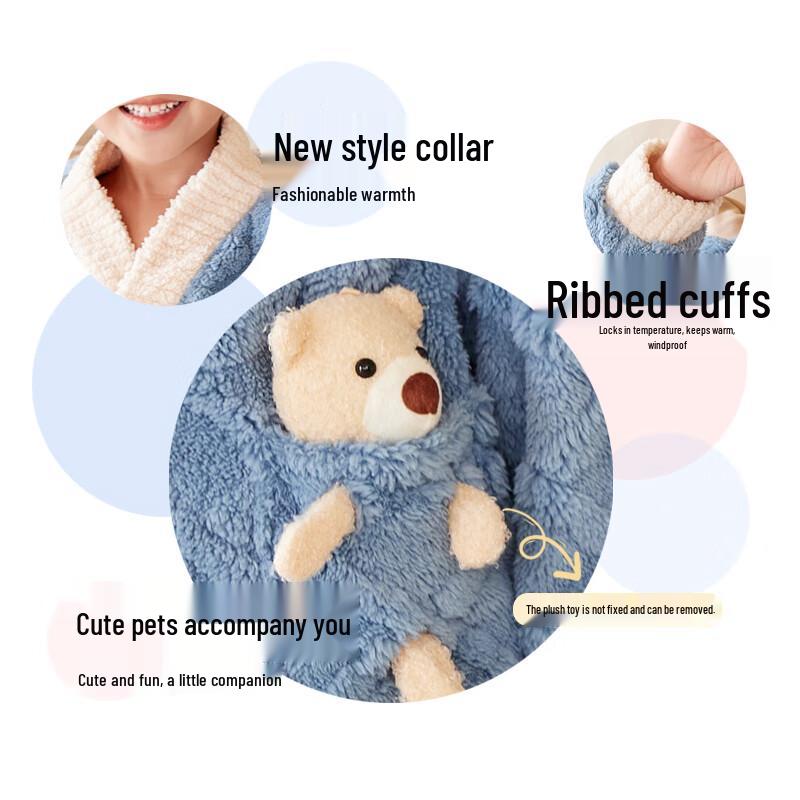 Langsha Kids Flannel Coral Fleece Pajama Set