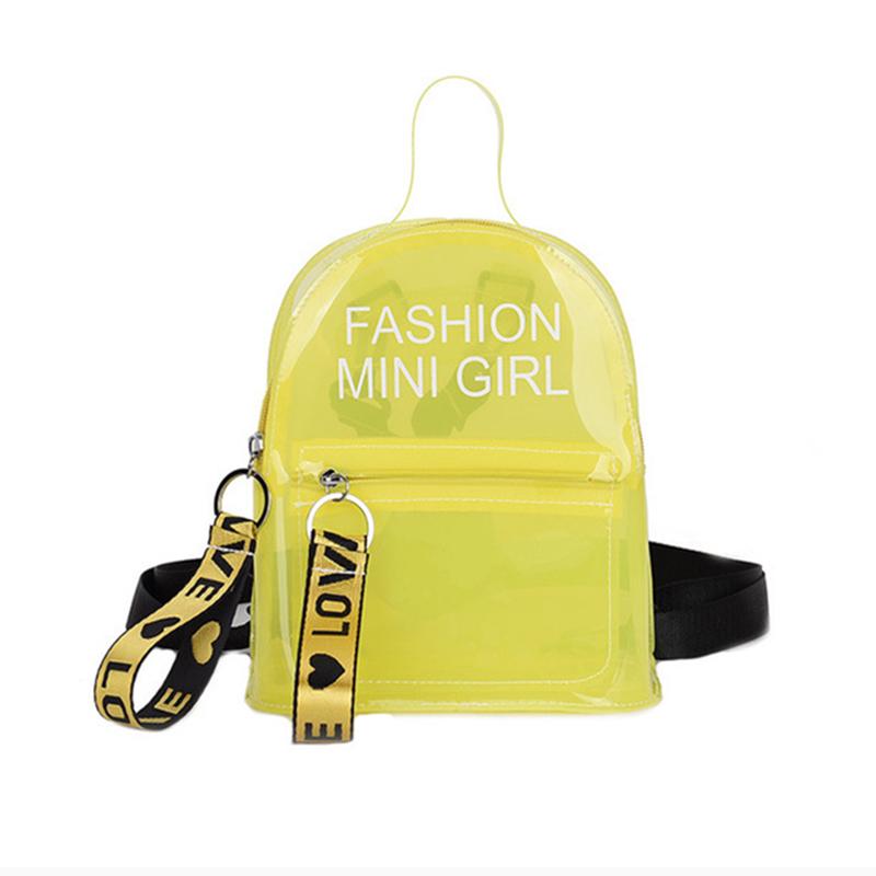 yellow clear backpack