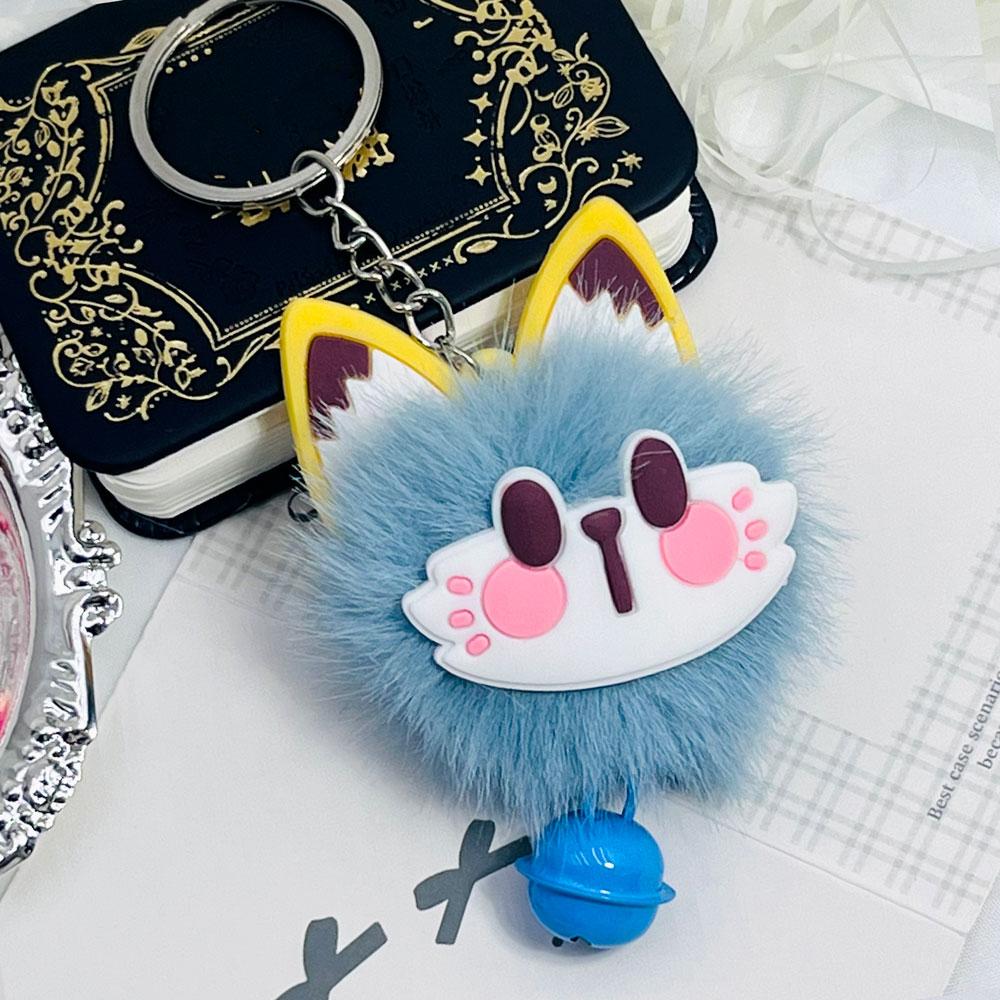 Cartoon Cute Cat Plush Ball Bell Keychain Pendant Bag Ornament Fashion Gift Girl Keyring Creative Charm Custom Car Small Lady