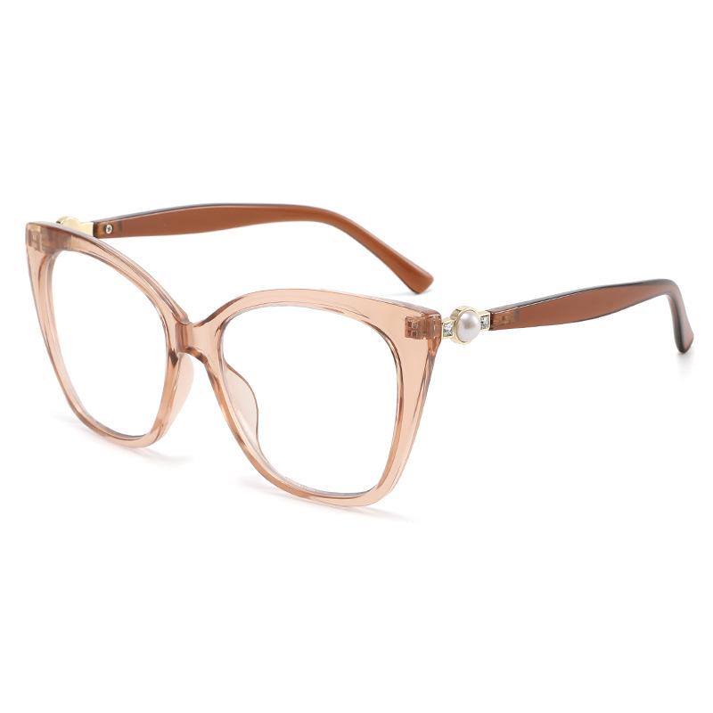 Chic European & American Cat-Eye Anti-Blue Light Prescription Glasses - Fashionable Large Frames