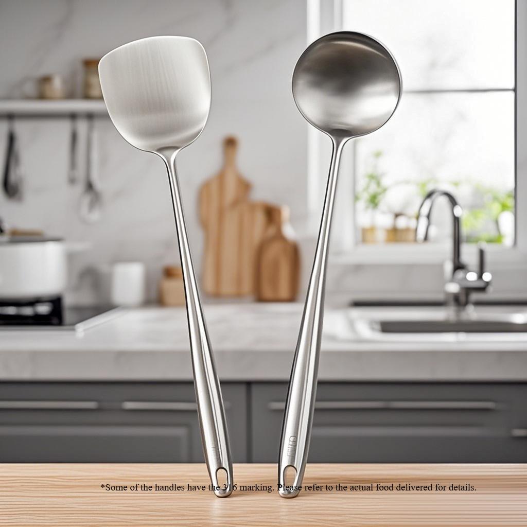304 Stainless Steel Wok Spatula Metal kitchen utensils Slotted Turner Spoon Ladle Cooking Tools Utensil Set Kitchen Accessories