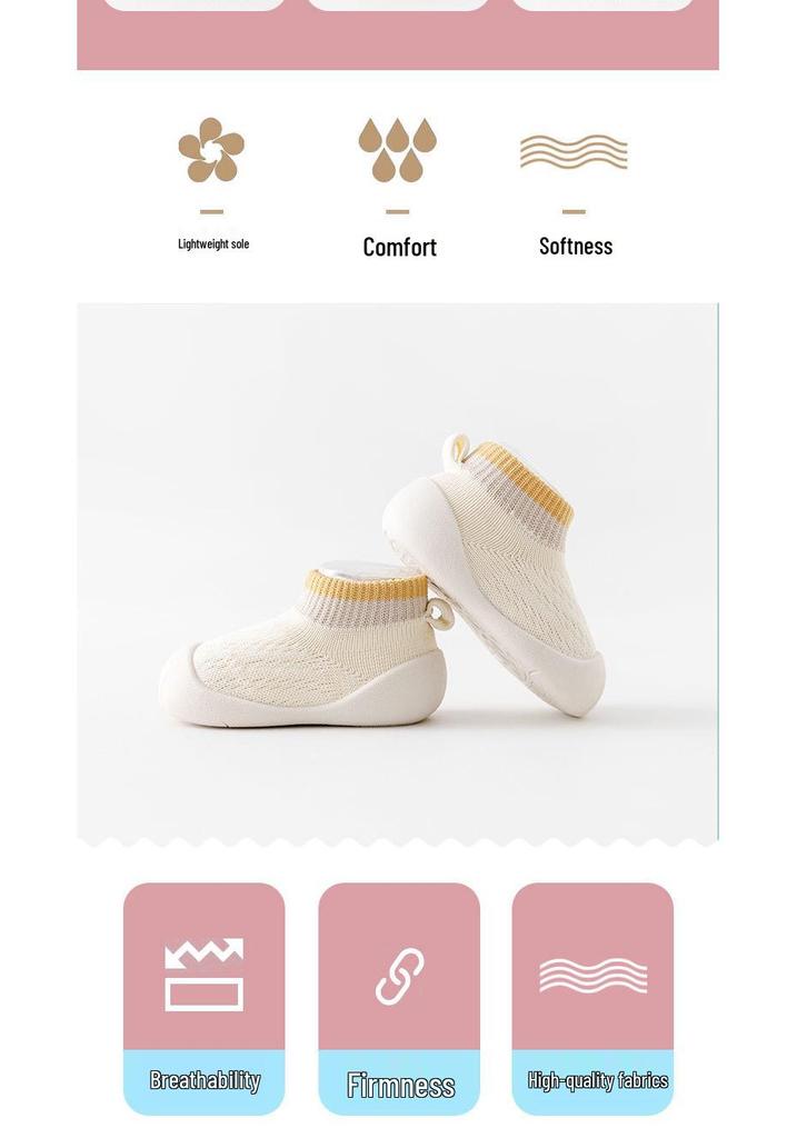 Unisex Baby Flyknit Indoor Shoes: Soft Sole, Breathable, Non-slip Toddler Shoes for Summer & Spring