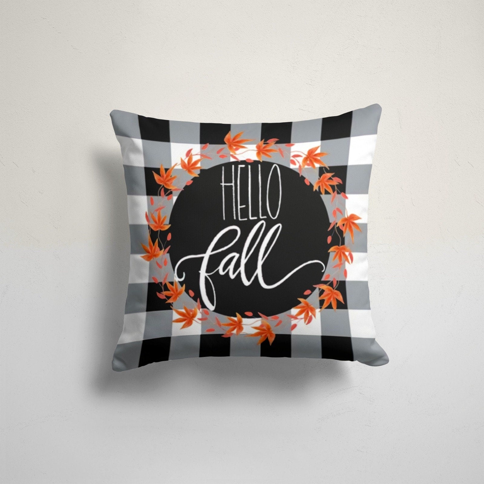 

Orange and White Pumpkin Throw Pillow Top