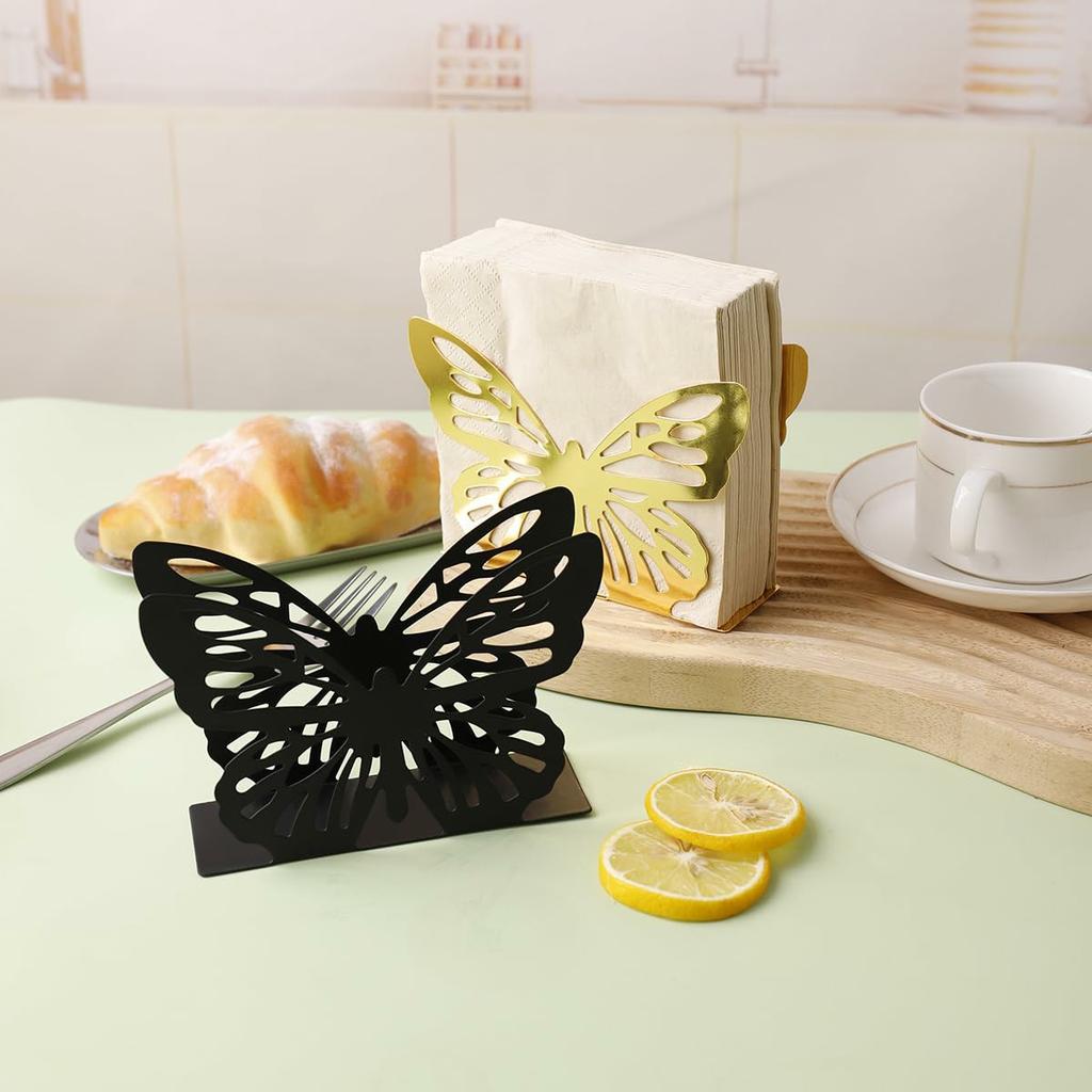 Hollow Butterfly Napkin Holder Restaurant Hotel Cafe Bar Table Decorative Iron Tissue Dispenser