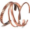 4PCs Pure Copper Cuff Bracelet Adjustable Bangle Jewelry Stylish Copper Bracelet  for Men and Women