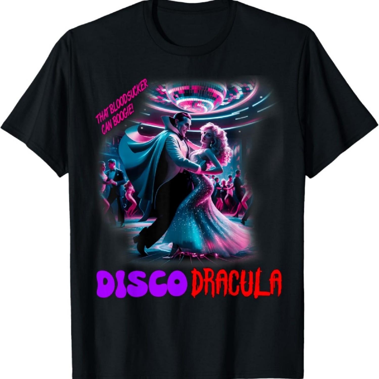 Disco Dracula Funny Halloween Dancing Vampire T-Shirt S
