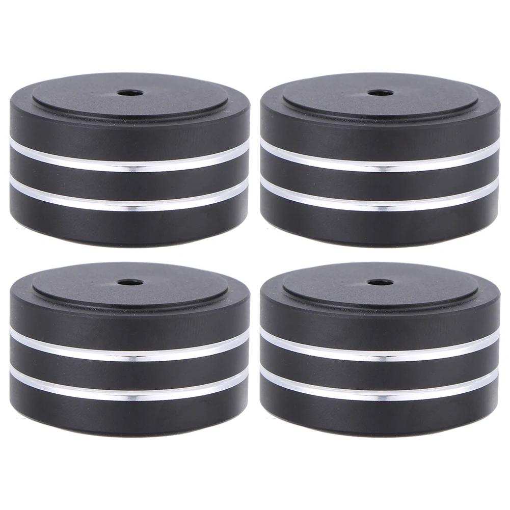 

4PCS Shock Absorbing Foot Pad Aluminum Alloy Speaker Isolation Stand Feet Pad Shock Absorber Foot Pad for Speakers CD Amplifier чорний