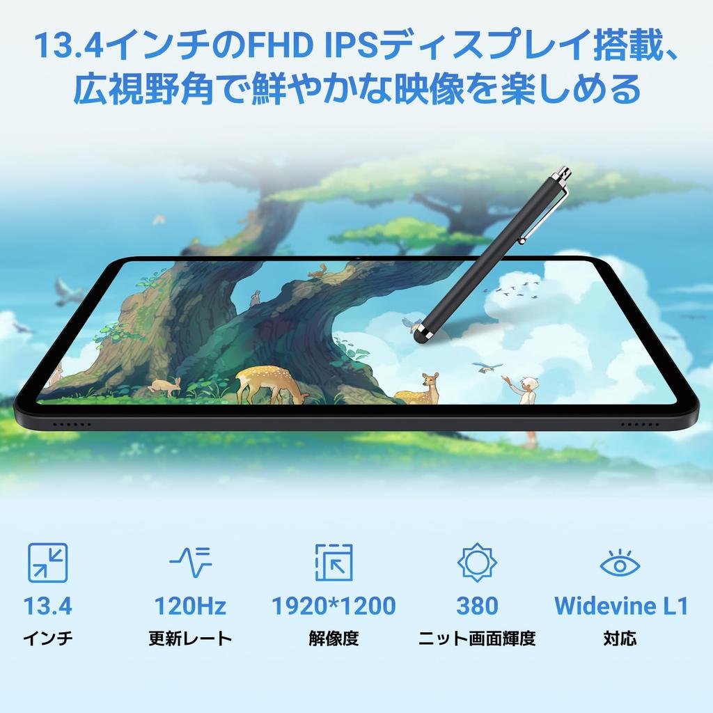 TABWEE T60pro Android 15 24GB 256GB 2TB T7280 120Hz Widevine Face PD18 Fast GMS 5G WiFi Inklusive und Hülle Tablet, 13-Zoll Wi-Fi Modell, + + Erweiterung,