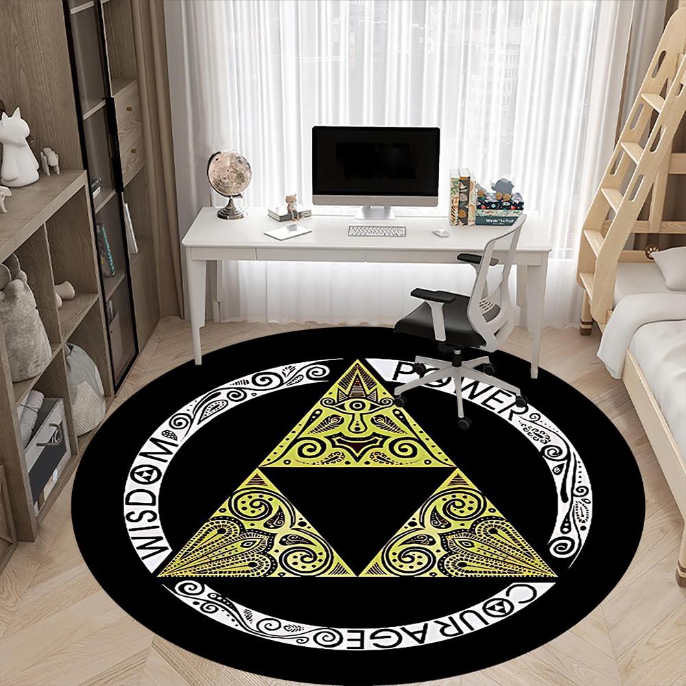 Legend of Zelda Power Courage Office Round Area Rug, Indoor Mat Suitable For Office,Living Room Home Decor, Room Deco A0908134