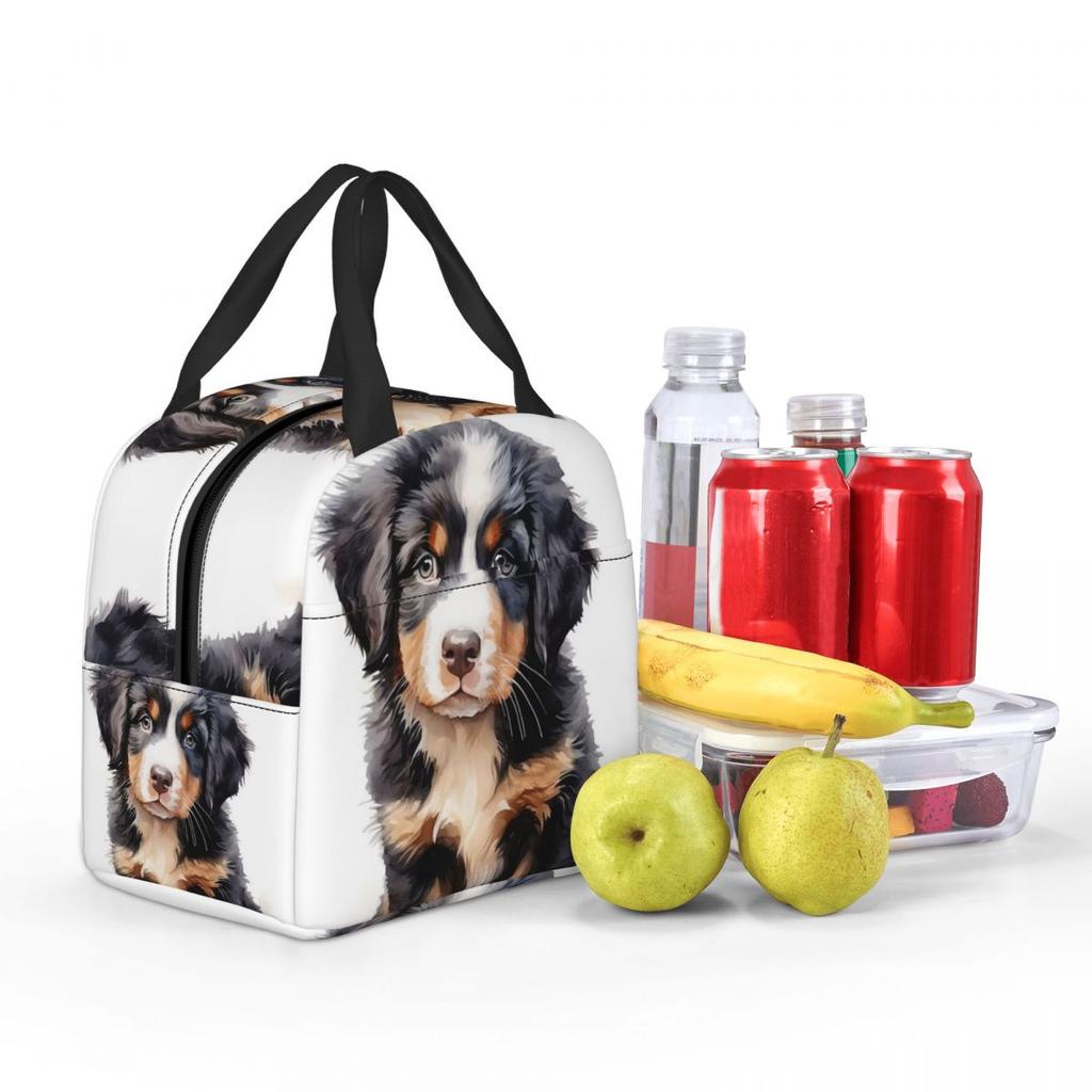 Bernese Mountain Dog Animal Insulated Lunch Bag for Women Children Leakproof Food Boxes Thermal Lunch Box Tote
