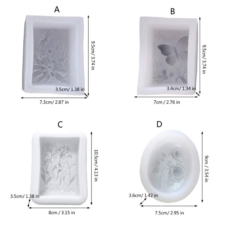 Silicone Craft Mould With Orchids Grass Dragonflies Butterfly Florals Detail for Baking and Making