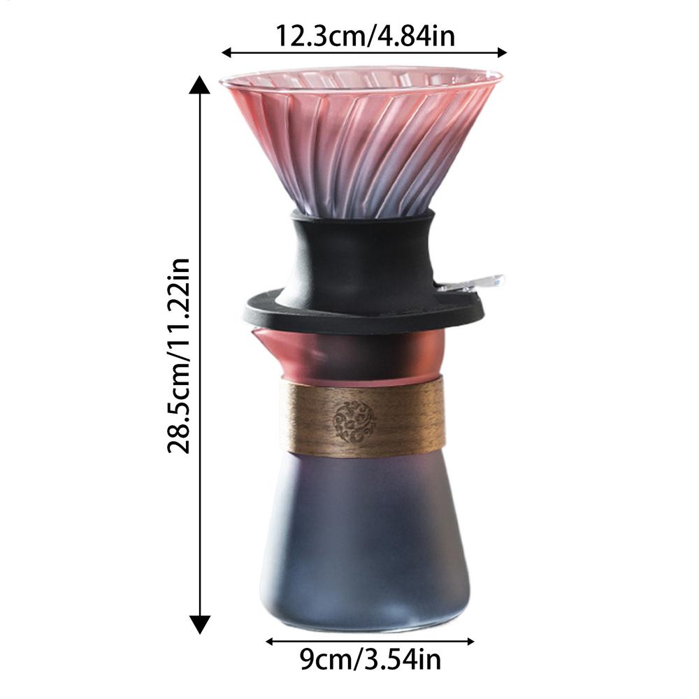 

Coffee Maker Brew Cup Pour-Over Coffee Maker Brew Cup Quick Filtration Detachable Tool With Gradient Color For Travel Camping рожевий