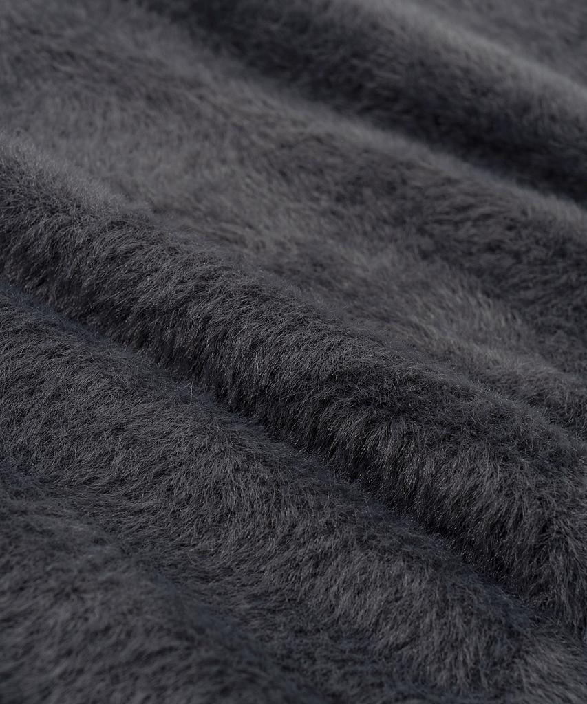 VASTIC Hairy Reverse V-Neck Knit_Charcoal