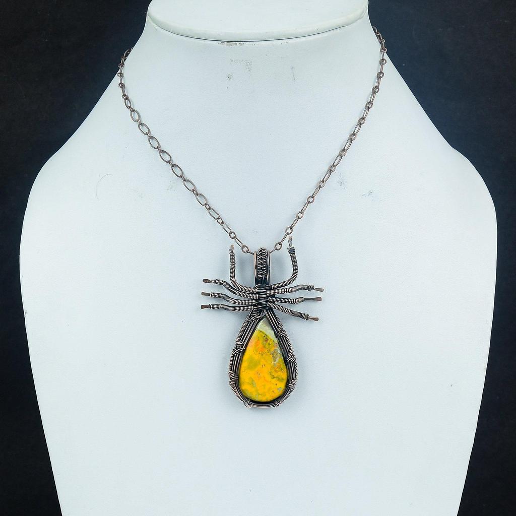 Hummeljaspis Schmuck, 999 Kupferdraht umwickelter Edelsteinanhänger, Handgefertigter Anhänger, Für den Memorial Day